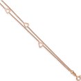 thumbnail image 1 of Sterling Silver Rose-Tone Polished Heart 9In Plus 1In Anklet (9 X 1) Made In India qg4186-9, 1 of 5