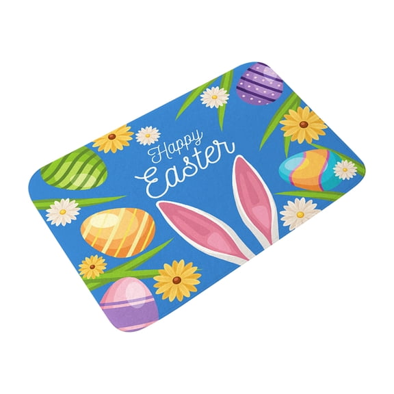 YIKA Easter Bunny Flannel Floor Mat Kitchen Door Mat Easter Decoration