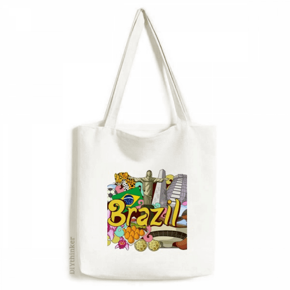 Soccer Oscar Niemeyer Brazil Graffiti Tote Canvas Bag Shopping Satchel Casual Handbag