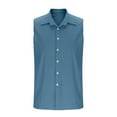 thumbnail image 6 of Blczomt Summer Men's Tank Shirts Sleeveless Shirts Collar Casual Button Down Blue Muscle Tank, 6 of 6