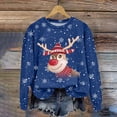 thumbnail image 2 of Futezty Christmas Hoodless Sweatshirt Deer Print Crewneck Fit Pullover Tops Long Sleeve Fashion Loose Blouse Casual, 2 of 4