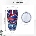 thumbnail image 4 of Taza térmica duradera de acero inoxidable 304 con tema del equipo de fútbol Bills con tapa y pajita Taza térmica de acero inoxidable de 20 oz Taza para automóvil Adecuada para bebidas frías y, 4 of 8