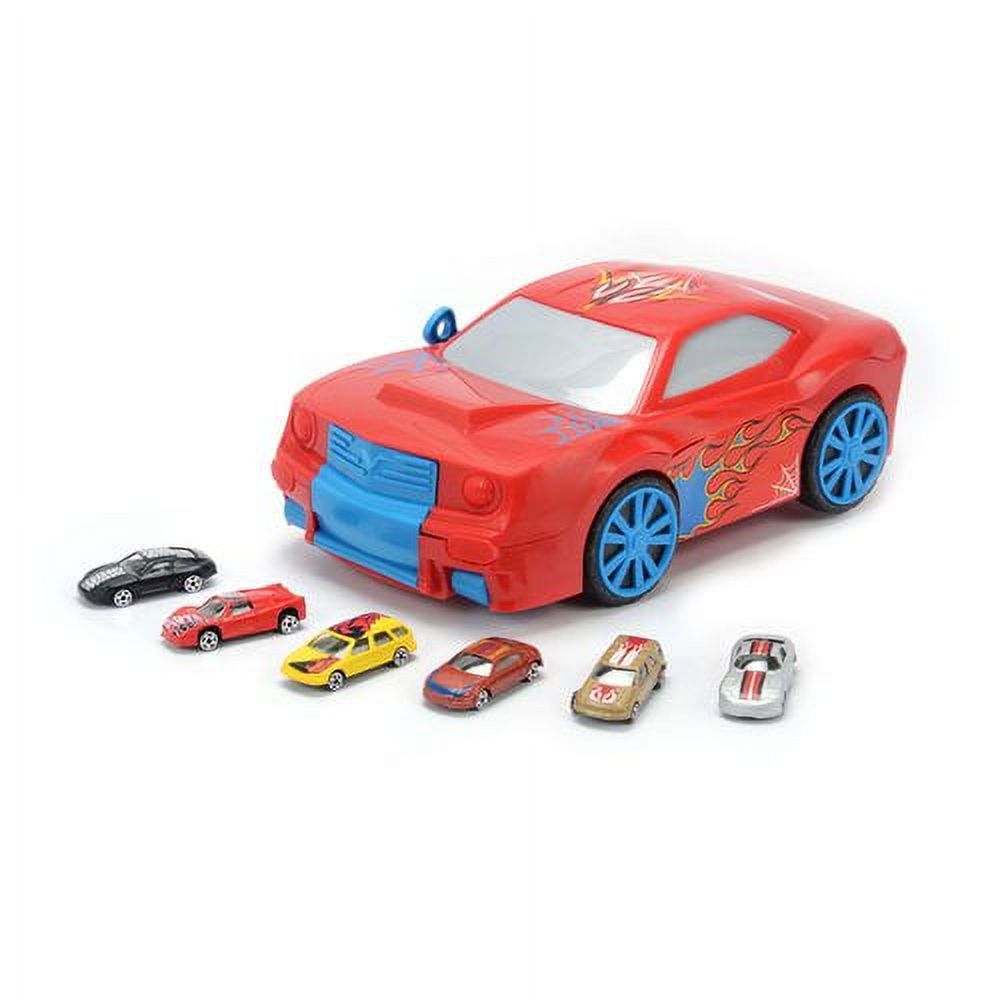 Mighty Wheels Carry   Launch Car Case With 6 Die Cast - image 2 of 8