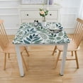 thumbnail image 3 of BANET Polyester Square Washable Reusable Table Cloth - Leaf Floral Print Table Cover for Spring/Summer Decoration White, 3 of 7