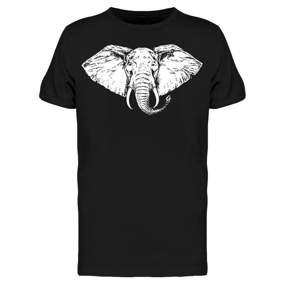 African Elephant. Head Sketch Tee Men's -Image by Shutterstock