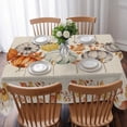 thumbnail image 3 of Fall Thanksgiving Table Cloth Waterproof Tablecloths, Orange Grey Pumpkins Rustic Botanical Tablecloth Dining Table Cover for Kitchen Party Tabletop Outdoor, Rectangle Tablecloth 60x102 Inch, 3 of 9