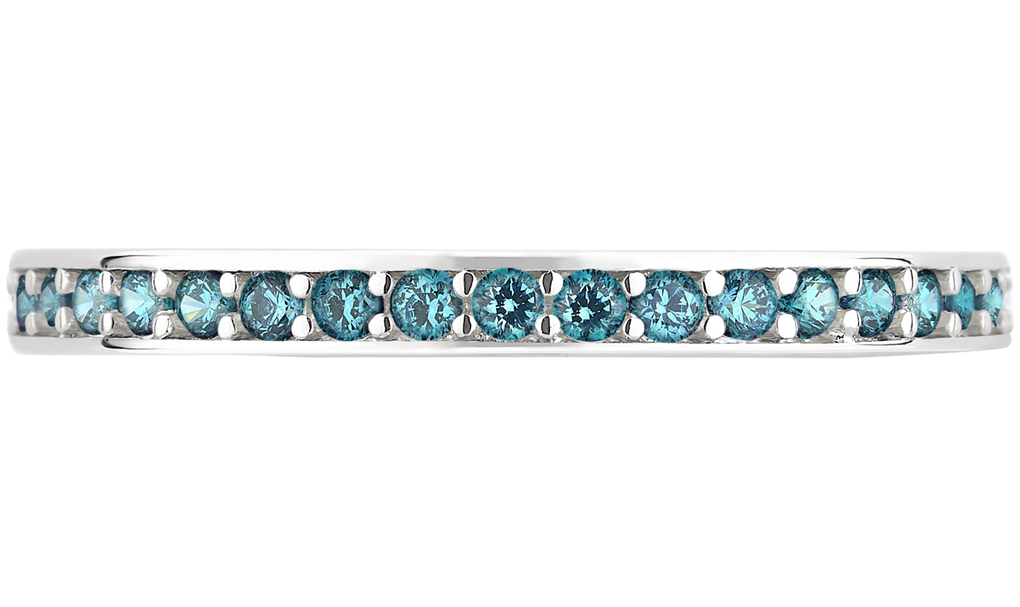 Arista 0.5 ct Aqua Gemstone Women's Diamond Band in Brass