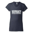 thumbnail image 2 of Wild Bobby Waymaker Inspirational/Christian Women Standard V-Neck Tee, Navy, Small, 2 of 5