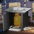 thumbnail image 5 of Devoko  Outdoor  Fire Pit 28" Square 50000 BTU Patio Propane Fire Pit Table with Lava Rocks, 5 of 9
