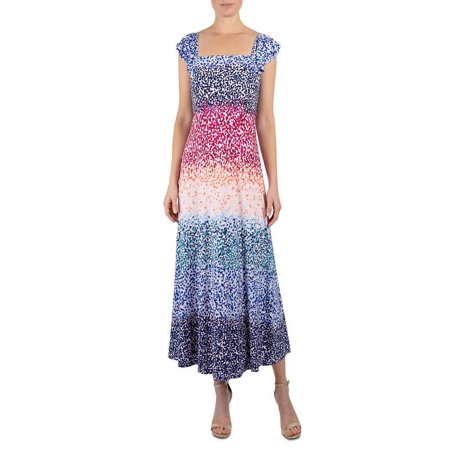 Julia Jordan Women's Short Flutter Sleeve Ruffle Mixed Dot Twill Dress Blue Size 8
