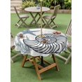 thumbnail image 4 of Outdoor Tablecloth with Umbrella Hole for Patio/Picnic/Party/Camping, Blue Coastal Waterproof Table Cloth Round Cover Washable, Nautical Starfish Coral Summer Ocean (Dia 54"), 4 of 9
