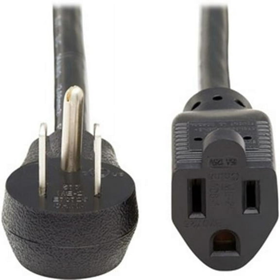 10 ft. 14 AWG Right-Angle 5-15P to 5-15R Power Extension Cord - 15A