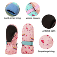 thumbnail image 3 of Guantes de esquí con estampado divertido para niños y niñas, impermeables, resistentes al viento, cálidos guantes para jugar en la nieve, color rosa, 3 of 5