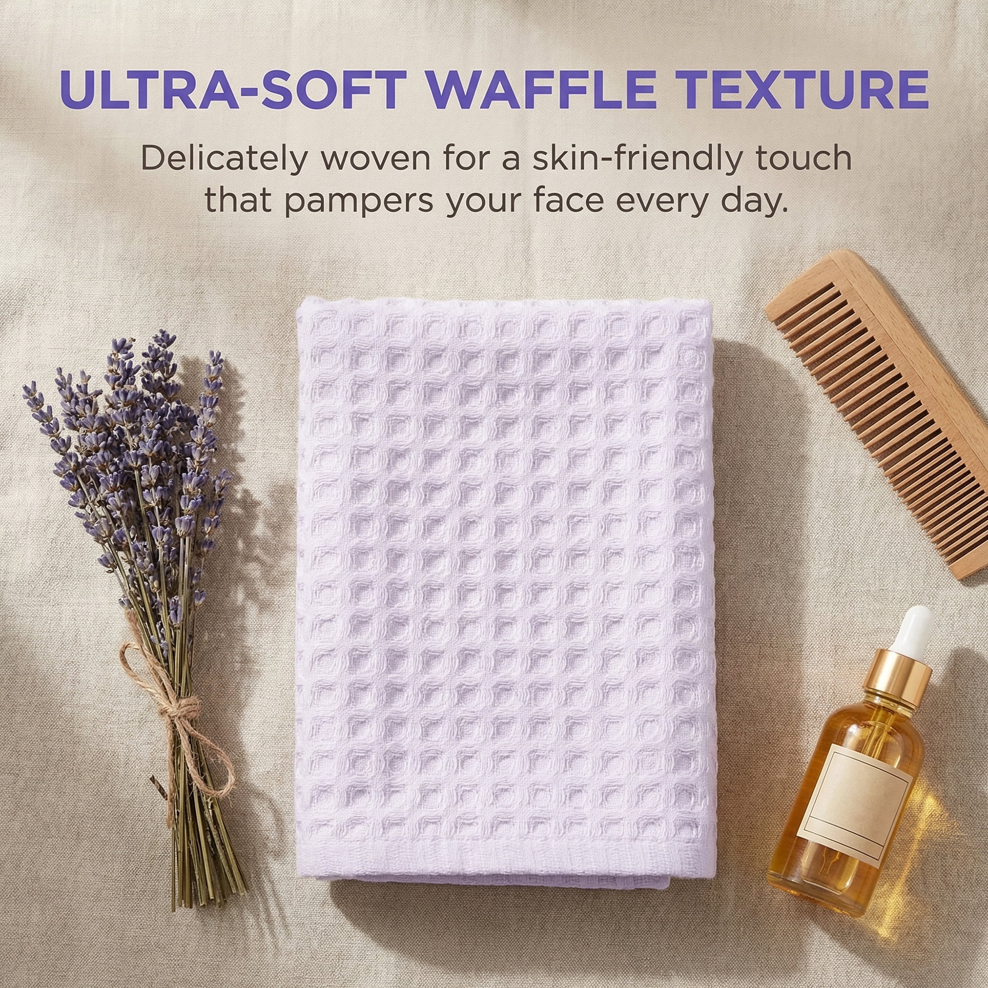 Unique Bargains Cotton Waffle Soft Quick Dry Lint Free Face Cloths 13x13in Light Pink 4pk