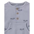 thumbnail image 4 of Modern Moments by Gerber Baby Boy Henley Dumpling Romper with Kanga Pocket, Sizes 0/3 Months - 24 Months, 4 of 7