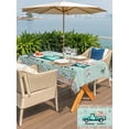 thumbnail image 4 of Outdoor Tablecloth with Umbrella Hole and Zipper, Easter Rectangle Table Cloth 54x80 Inch Waterproof Tablecloth, Green Truck Rabbit Duck Butterfly Floral Wooden Picnic Table Cover for Patio Camping, 4 of 7