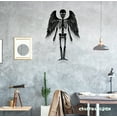 thumbnail image 2 of Craftnamesign Skeleton Fairy Metal Wall Art LED Light, Gothic Skull with Wings Sign Decoration, 2 of 5