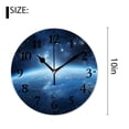 thumbnail image 2 of 10 Inch Wall Clock Battery Operated Silent Clock Decorative for Office, Kitchen, Outdoor, Living Room，Blue Shiny Earth in Space Globe Planet Solar Print Print, 2 of 4