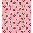 thumbnail image 3 of Fruit Duvet Cover Set, Digital Print of Strawberry and Cherry Pattern, Decorative 3 Piece Bedding Set with 2 Pillow Shams, King Size, Pale Pink Fern Green, by Ambesonne, 3 of 3
