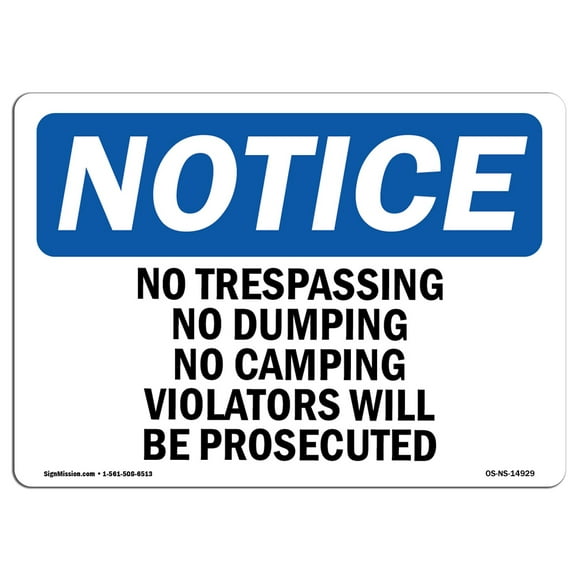 OSHA Notice Sign - No Trespassing Private Drive Stay Out | Aluminum Sign | Protect Your Business, Construction Site, Warehouse & Shop Area | Made in The USA
