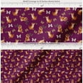 thumbnail image 2 of Soimoi Pink Cotton Poplin Fabric Insect & Cat Animal Print Fabric by The Yard 56 Inch Wide, 2 of 7