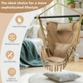 thumbnail image 5 of YYAo Hammocks Hanging Chair, Macrame Chair, Hammock Chair, Hanging Rope Swing Chair with Soft Pillow and Cushions-Beige, 5 of 9