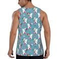 thumbnail image 3 of Xecao Rabbit And Rainbow Men's Tank Top Workout Quick Dry Sleeveless Gym Jogging Muscle Shirts Summer Swim Beach Tops, 3 of 9