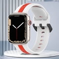 thumbnail image 4 of Correa de silicona para Apple Watch (42 mm/44 mm/45 mm/49 mm blanco rojo) Tmvgtek Para estrenar, 4 of 7