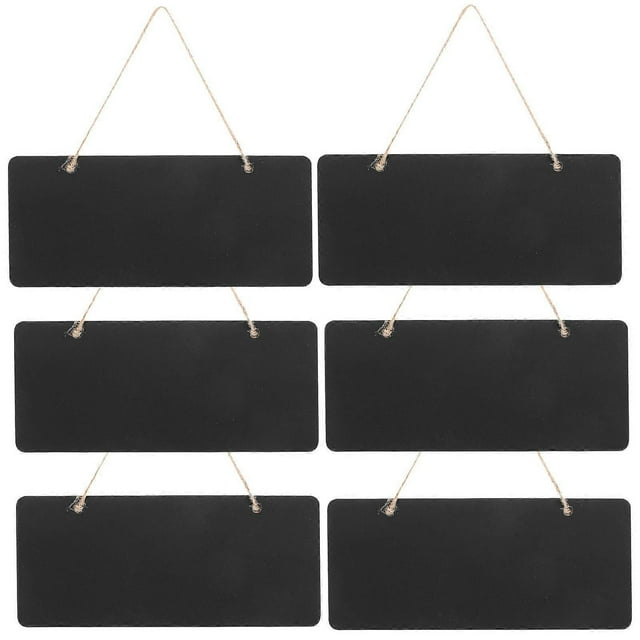 6Pcs Chalkboard Pendant Decorative Chalkboard Hanging Blackboard Wooden Price Tag