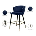 thumbnail image 2 of Meridian Furniture Cassie 28"H Velvet Bar Stool in Navy (Set of 2), 2 of 5