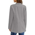 thumbnail image 3 of YDFCWXW Women's Business Casual Pockets Work Office Blazer Back Slit Jacket Suit Grey, XXL, 3 of 5