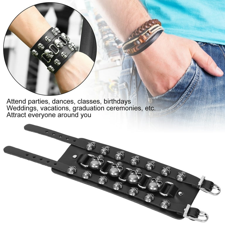 Amazon.com: Eigso 2 Pcs Punk Star Pattern Leather Cuff