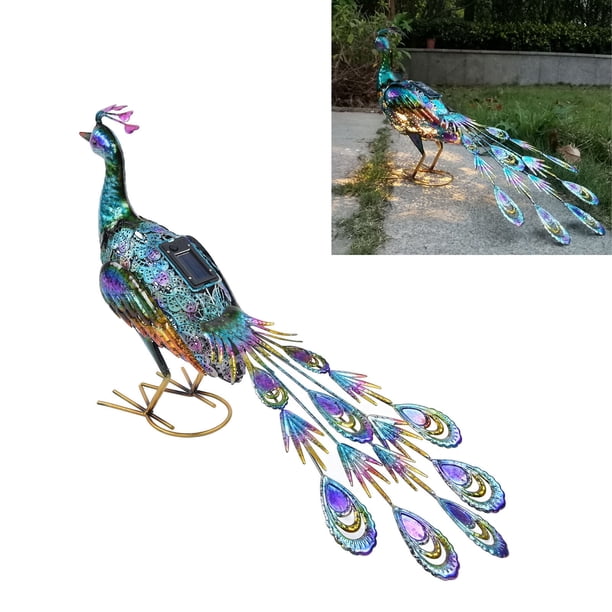 Luz Solar Al Aire Libre Del Pavo Real Luz Vívida De La Escultura Del Pavo Real Luz De La Decoración Del Jardín Para El Césped Del Patio