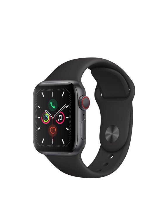 Pre-Owned Apple Watch Series 5 (GPSWiFi + Cellular, 40mm) - Aluminum Case - Black Sport Band - Space Gray