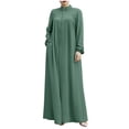thumbnail image 2 of Gspmoly Robes d'Été pour Femmes, Robe Décontractée Ample pour Femmes à la Mode, Couleur Unie, Col Montant, Fermeture Éclair, Insert, Poche, Tempérament, Robes de Soirée pour Femmes Économies, 2 of 9