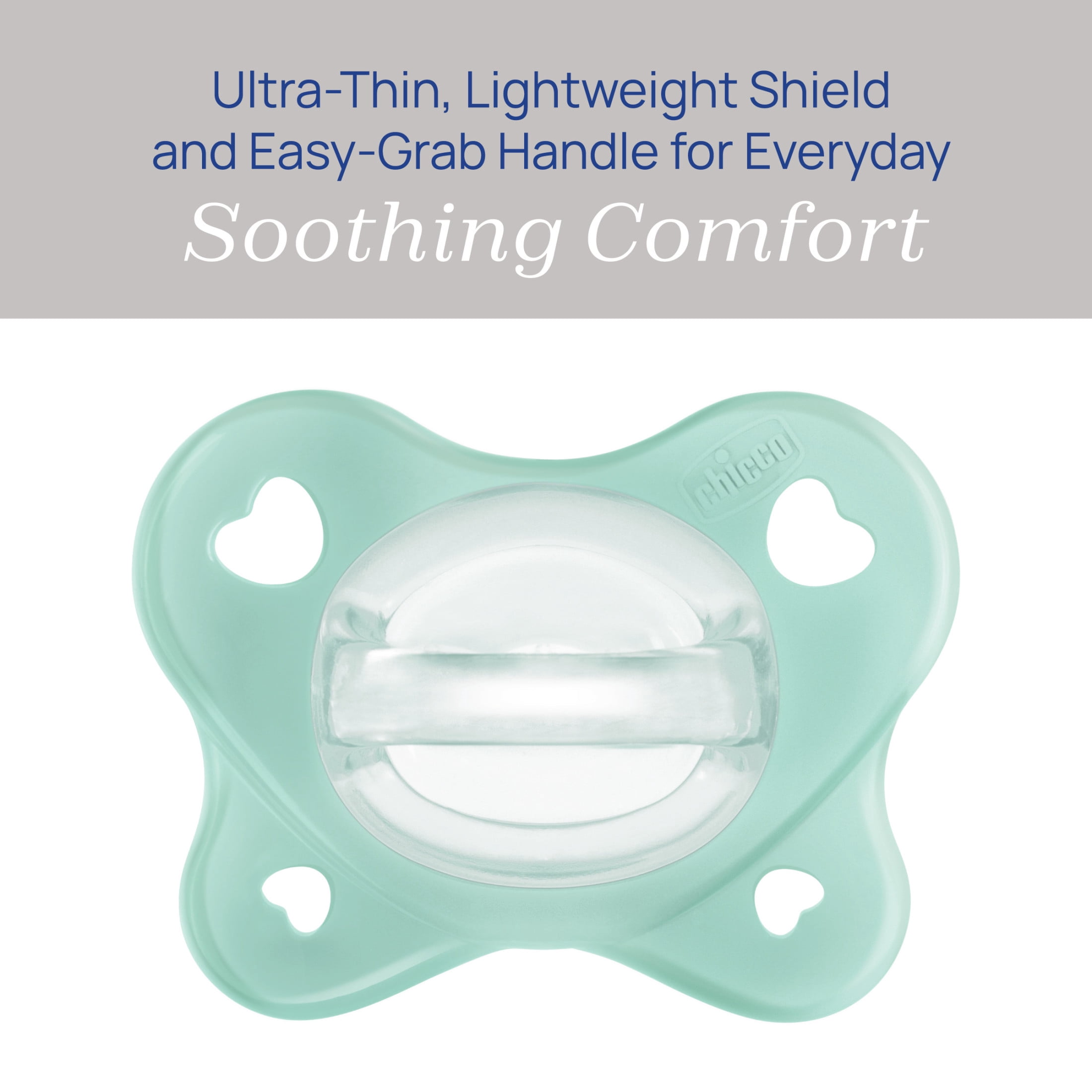 Chicco PhysioForma Dual Soft Pacifier Seafoam 0-2m 2pk, New