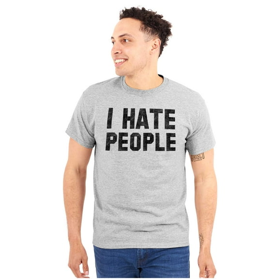 I Hate People Awkward Antisocial Men's Graphic T Shirt Tees Brisco Brands L