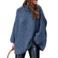 thumbnail image 1 of Suéter PRETTYGARDEN Otoño 2025 Cuello Alto Tejido Grueso Azul Talla M, 1 of 8