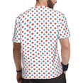 thumbnail image 2 of Wukai Red Blue Polka Dots Print Men's Short-Sleeved Mesh T-Shirt,Quick-Dry Short Sleeve Workout T-Shirt-X-Small, 2 of 8
