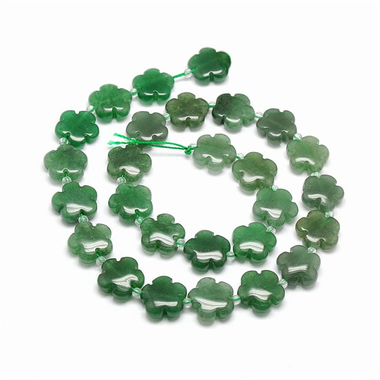 Natural Green Aventurine Flower Beads Strands Dyed 15x5.5mm Hole: 1mm about 27pcs/strand 16.53 inch