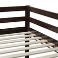 thumbnail image 6 of Tulib Low Bunk Bed Twin Over Twin, Bed Frame with Ladder, Safety Guardrails & Reinforced Slats, for Bedroom & Dorm, Coffee, 6 of 7