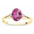 thumbnail image 2 of Star K � Oval 8x6 Created Pink Sapphire Split Shank Three Stone Engagement Promise Ring, 2 of 9