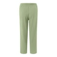 thumbnail image 6 of vigerkar Cotton Pants Women Lightweight Summer Petite Beach Pants Elastic Drawstring Waist Vacation Pants with Pockets Daily Casual (Light Green, XL), 6 of 6