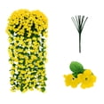 thumbnail image 4 of Guirnalda colgante de flores artificiales de violeta con orquídeas de seda, arreglo floral decorativo reutilizable para bodas, eventos, decoración del hogar y jardín., 4 of 6