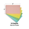 Staples 3" x 5" Line Ruled Assorted Pastel Index Cards 300/Pack (51002