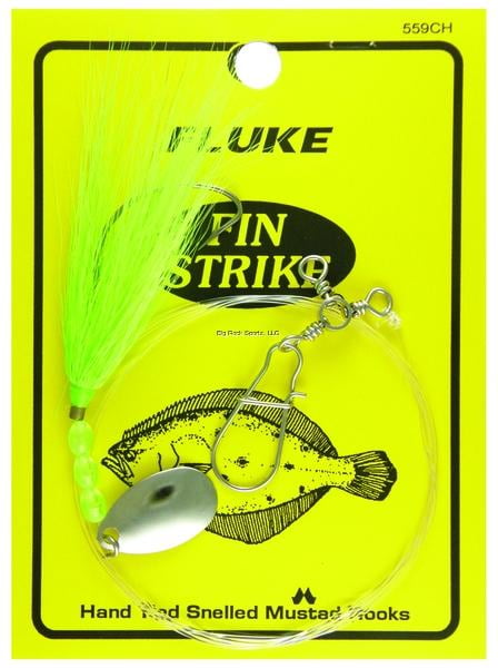 9 per pack Chartreuse Fin Strike 4/" Bucktail Teasers