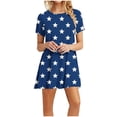 thumbnail image 2 of Women's Dresses Under $10 Summer Ladies Dresses on Sale with Free Shipping Casual Printed Short Sleeve Round Neck Dress, 2 of 7
