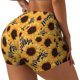 thumbnail image 1 of Balery Artistic Zebra Print Sunflower Pantalones cortos de entrenamiento estampados para mujer, sin costuras, ajustados, para gimnasio, yoga, correr, deportes, ejercicio activo, fitness.-X-Large, 1 of 8
