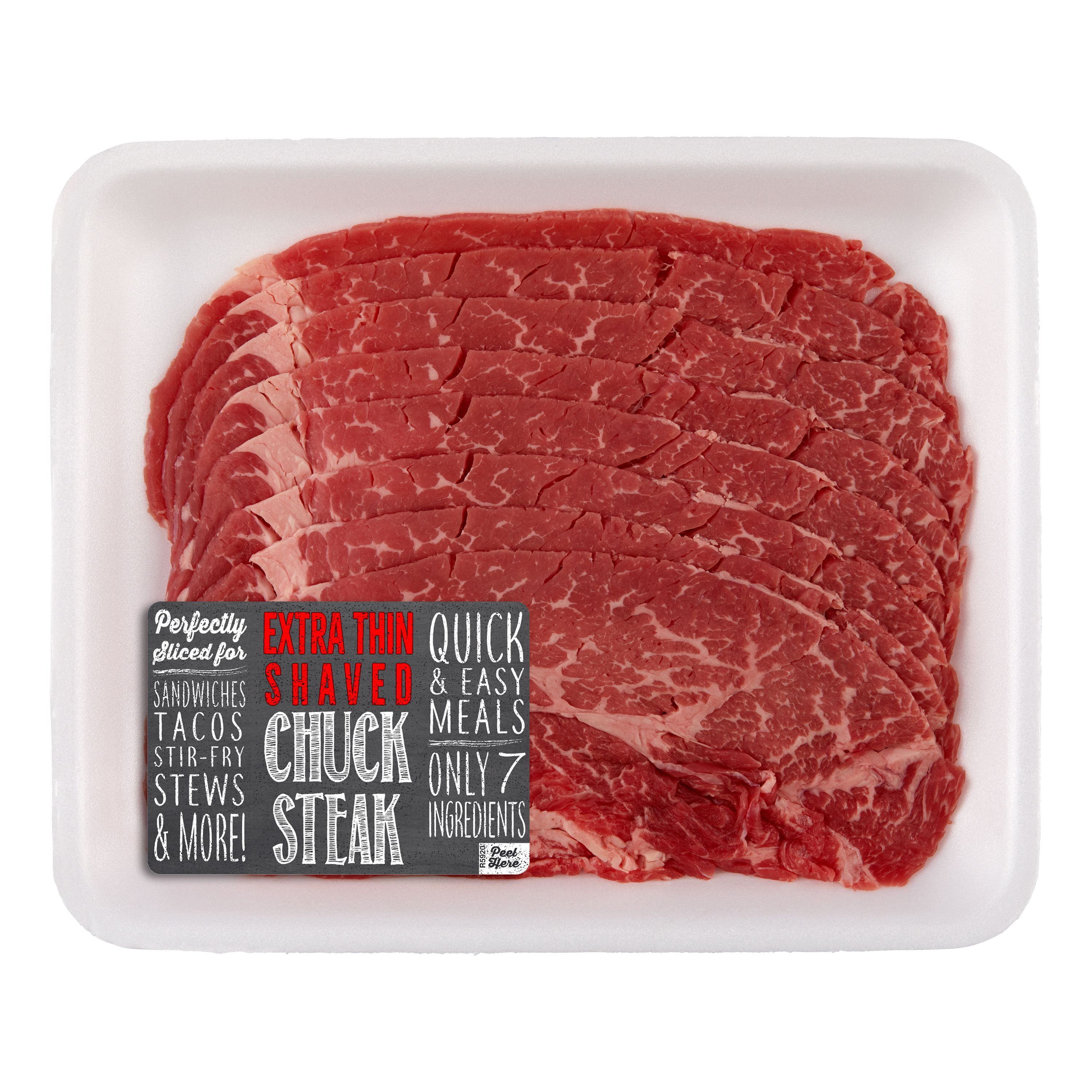 Beef Chuck Shaved Steak, 0.79 - 2.1 lb - Walmart.com - Walmart.com