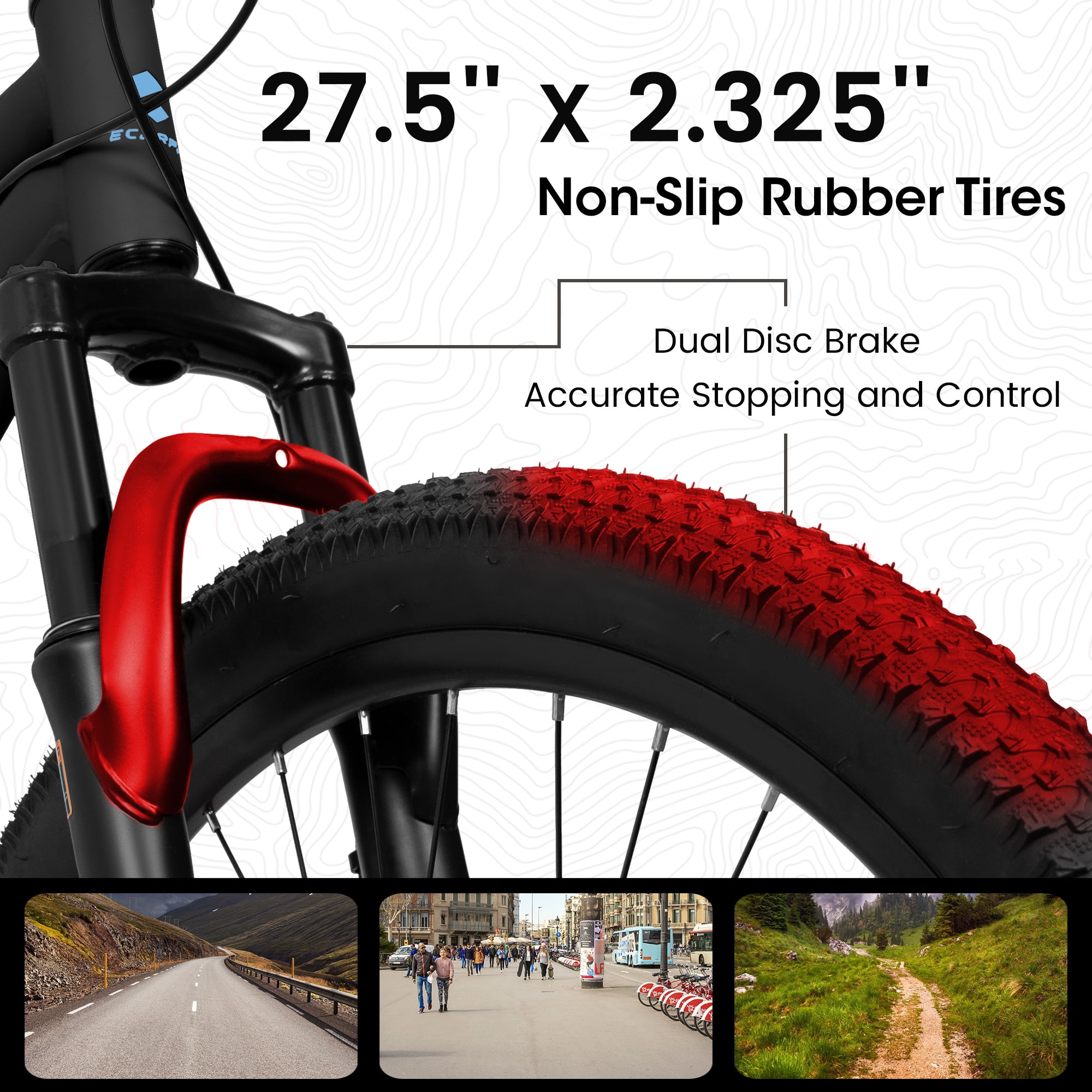 27.5 inch Dual Full Suspension Mountain Bike, 21 Speeds Dual Disc Brake, Carbon Steel Mountain Bike, Trail Beach Snow Commuter City Bikes, Birthday Gift Choice